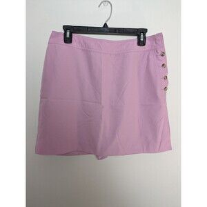 Womens Izod Classic Side Button Straight  Golf Tennis Skort Lavender Size 12